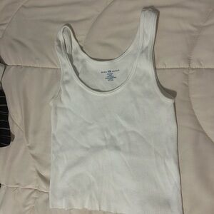 Brandy Melville White Fitted Sleeveless Tank Top